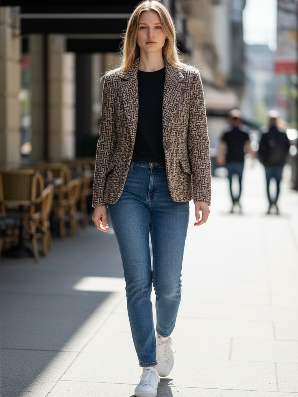 Vintage Kerry Moss tweed Jacket In Brown And Beige Size Extra Small.